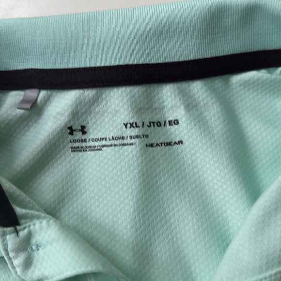 Boys XL Under Armour Mint Green Polo Shirt Golf - Picture 2 of 6